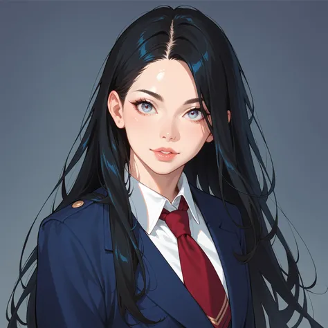 1girl, solo, 
(black long hair:1.3), Sharp eyes, thin lips,
school uniform,
amazing quality, newest, absurdres, realistic lighting,