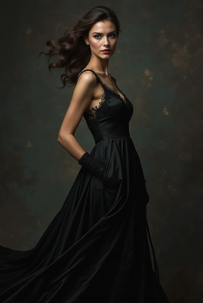 Woman in black dress