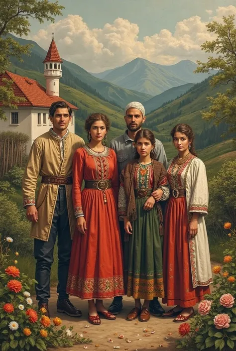 Georgian-style pirosmani painting