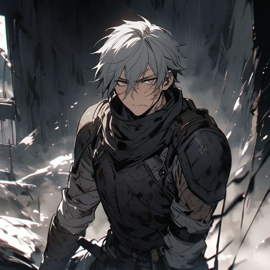 male、Gray Hair、Covered in scars、guard、