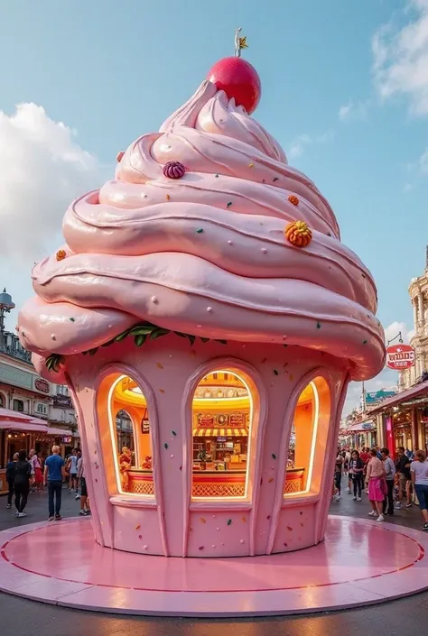 a huge cupcake booth shaped creative