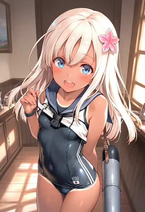 8k, masterpiece, best quality, ultra detailed, Ultra-high resolution, Highly detailed CG, break, 1girl, ro-500\(kancolle\), kawaii, nsfw
