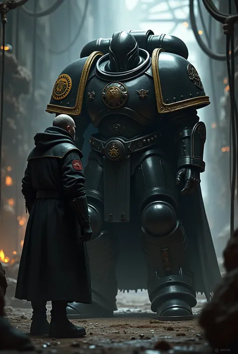 Member of Adeptus Astartes chapter called Raven Guard from Warhammer 40,000 meets The Doctor from Arknights