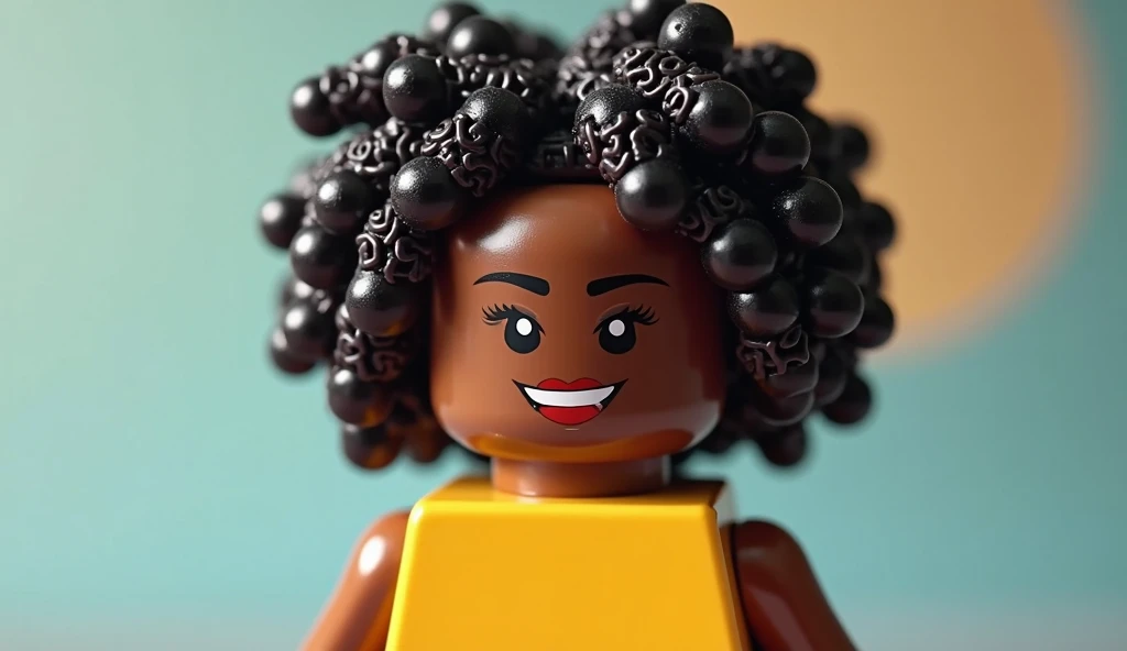 Lego curly-haired black woman (4K HD)) 