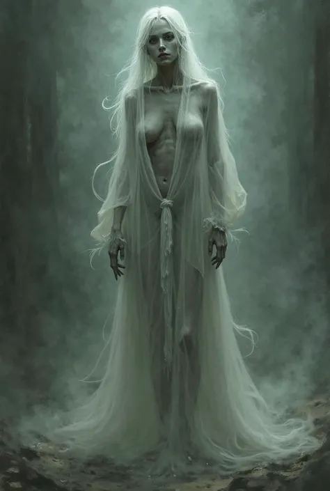 An emaciated ghost woman 