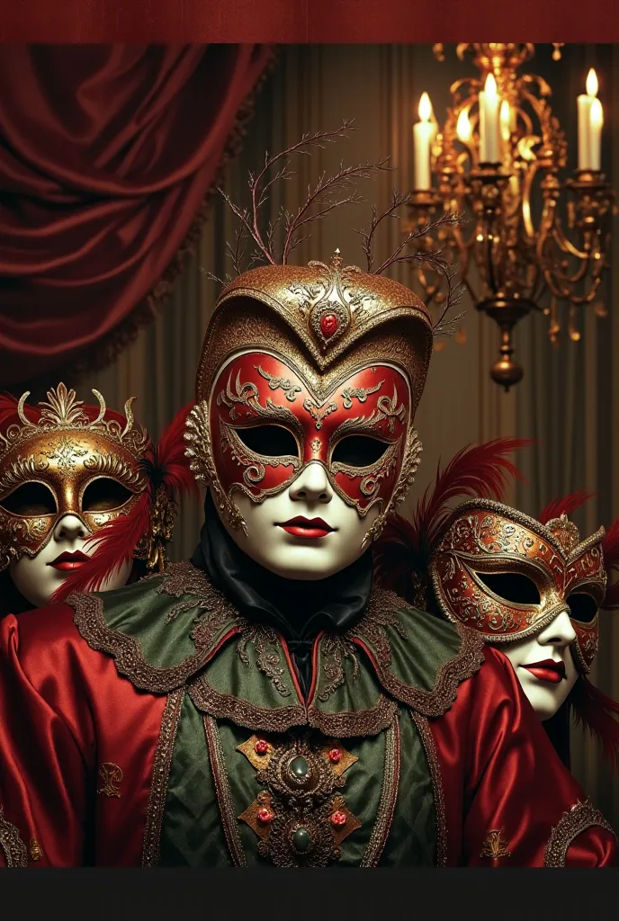 Masks with elements of Italian culture