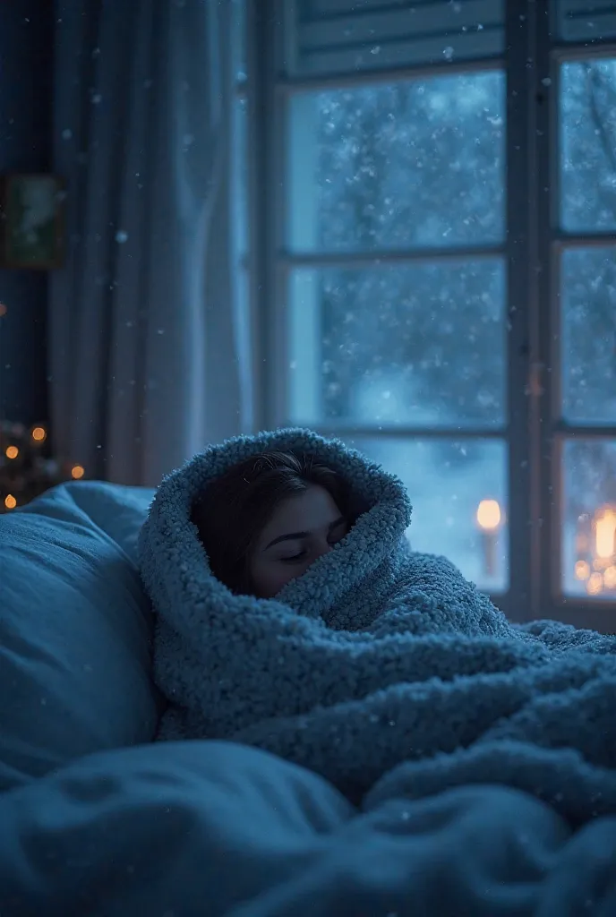 A Gif of a person lying in bed with a small blanket on a frosty night. He tries to cover his feet and uncovers his head and vice versa