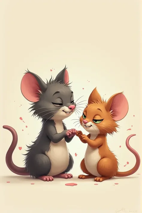 A very funny matching profile picture of a cat and a rat for me and my boyfriend