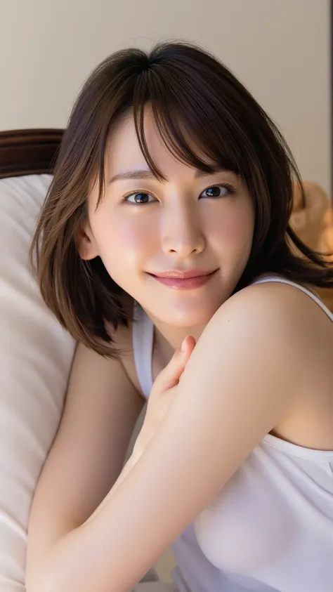 A masterpiece with incredible ultra-high resolution and perfect reproduction of every detail, shot with a SLR camera with SIGMA 135mm f/1.4 lens. The composition is perfectly balanced using a trichotomy., She is 28 years old, Japanese and an idol and actre...