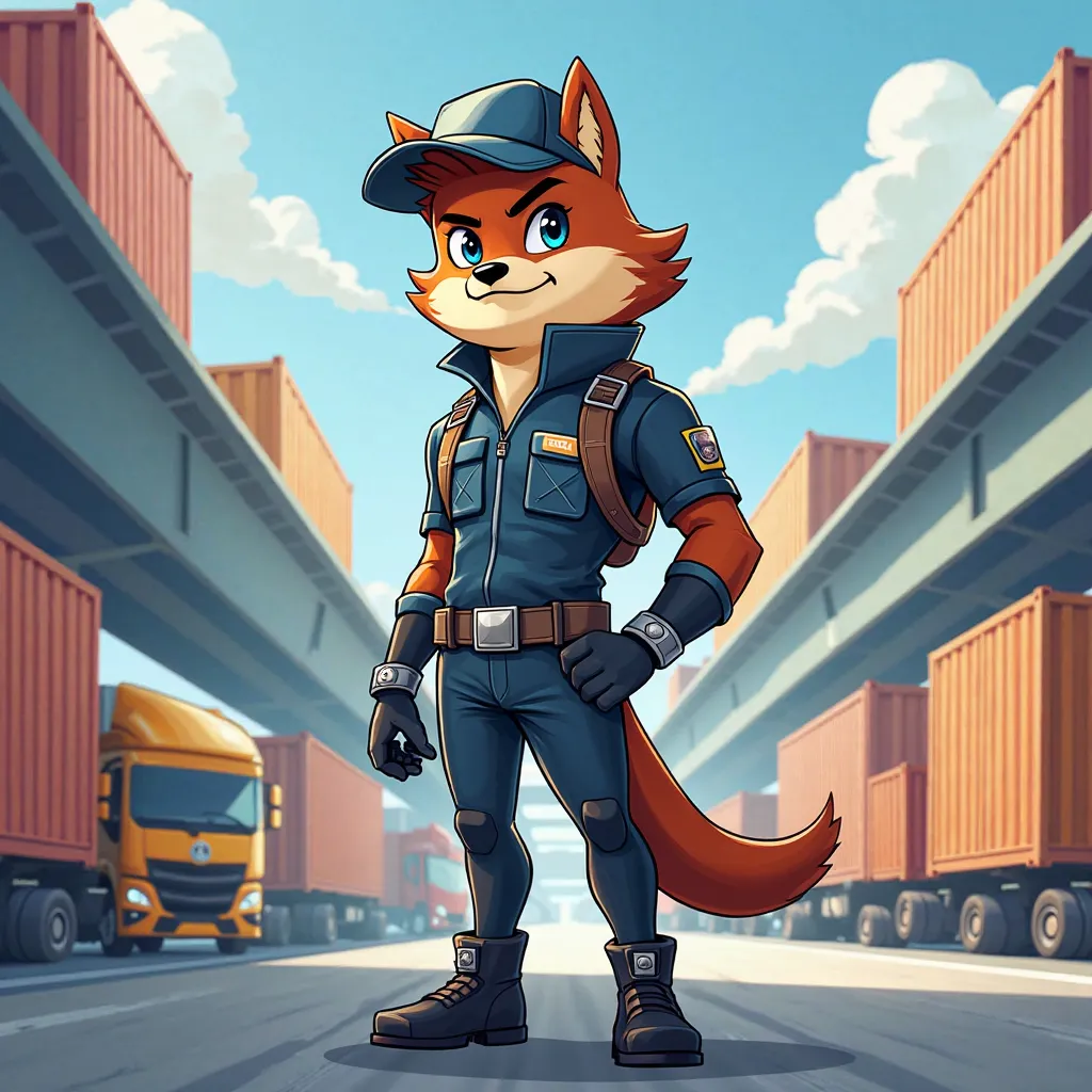 Create a mascot for the logistics theme