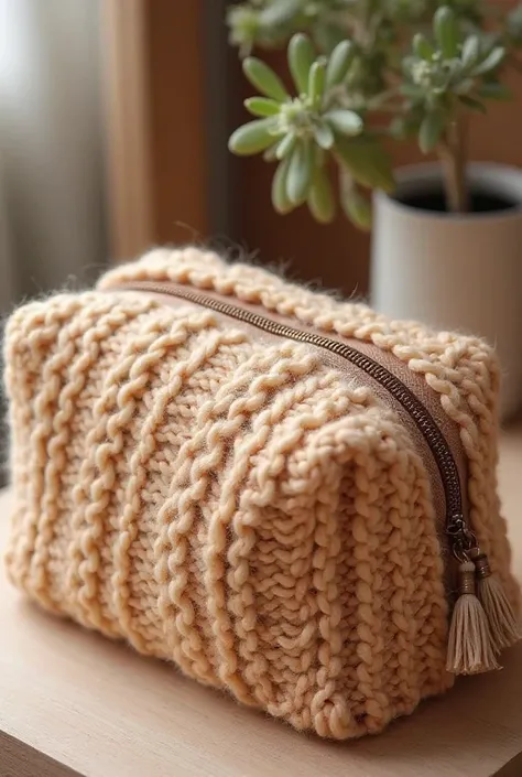 Knitted cosmetic bag 