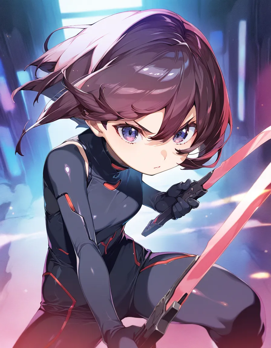 1girl,  little female, beautiful detailed eyes, wind, cyberpunk, weapon, stance, game CG, general, break,(artist:orion_(orionproject) ),artist:fujiyama,artist:onono_imoko,break,(masterpiece), (best quality), (ultra-detailed),(Detailed Lighting), very aesth...