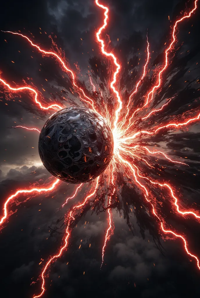 Highest Image、Pachinko ball meteorite、explosion、Red Lightning、thunder、 FFXIII-2 、 impact 、explosion background