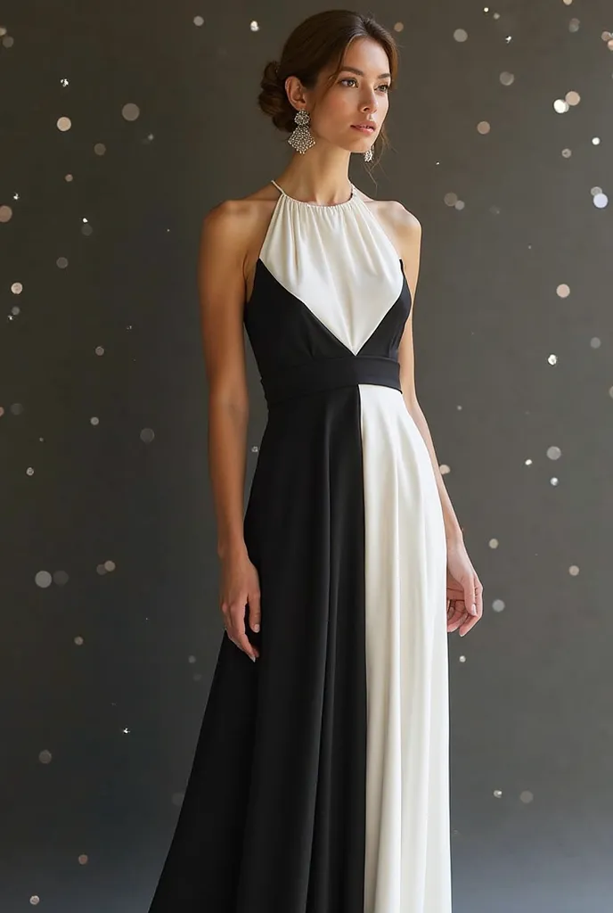 Change this dress into white and black dres