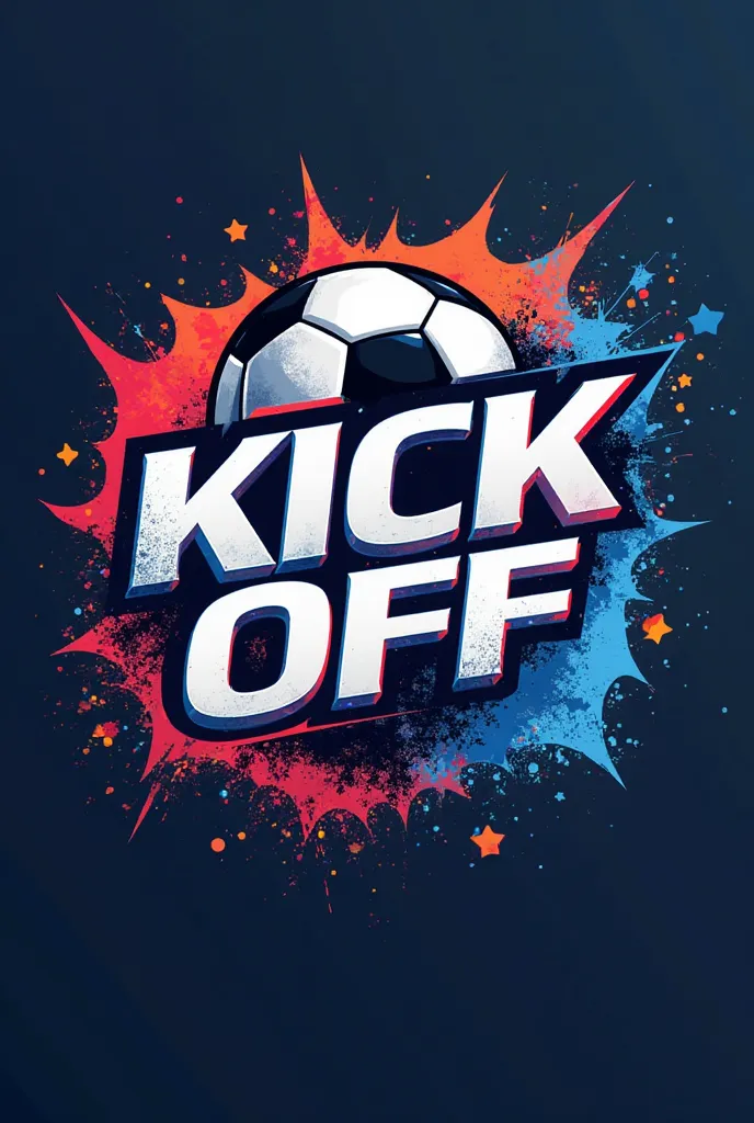 Horizontal logo which says Kick Off, and 5v5, is soccer themed, and make it very eye catchy