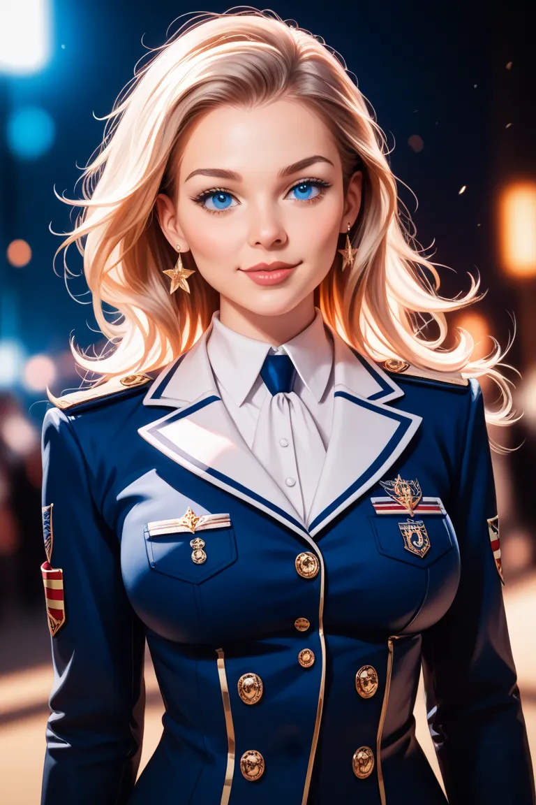  blue eyes,Chestnut-colored bob hair, girls on the left,Big Breasts,uniform