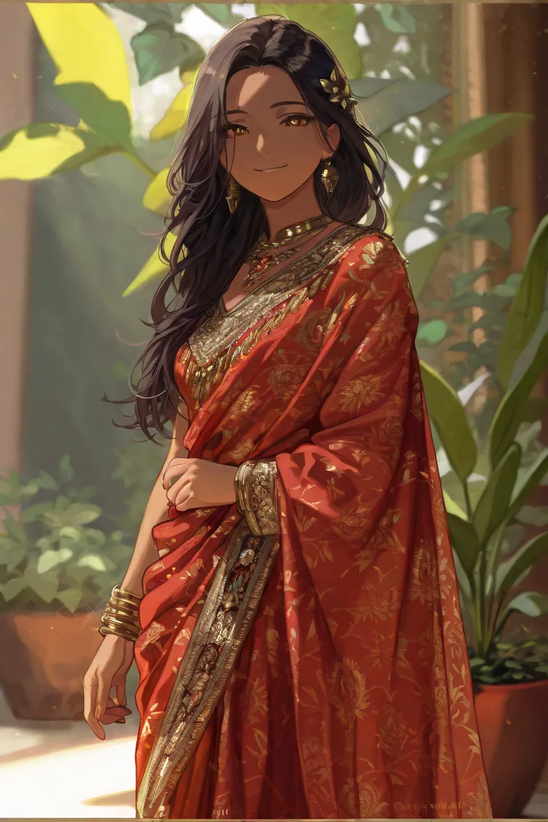 A sexy indian lady in indian saree