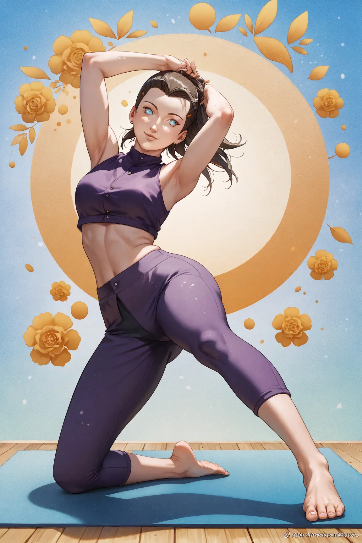 Anime, Naruto, Ino Yamanaka, show ass, yoga pants