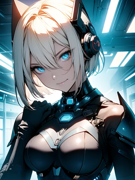 Anime style, cyberpunk style, super fine illustration, super soft image, Ultra clear illustration, highly detailed, beautiful detailed, super pale tone image, static representation, gentle expression, happy expression, 8k, the cutest & the most lovely face...