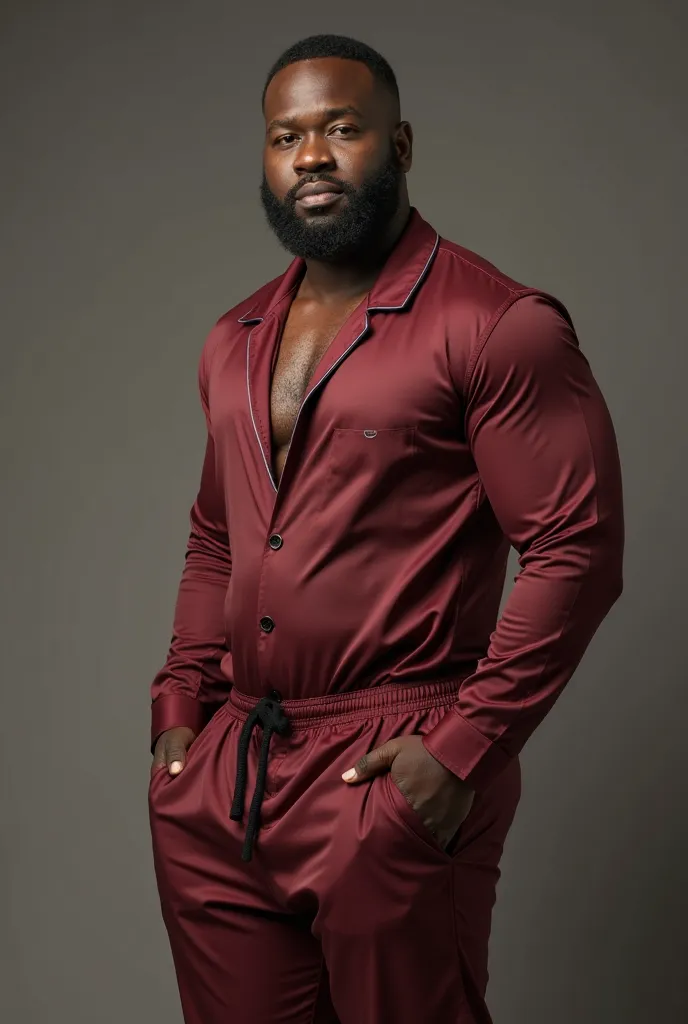 Handsome  black gay men in his Burgundy pajama pants and he has Big butt and bulge and his boyfriend is grabb the handsome  black men butt 