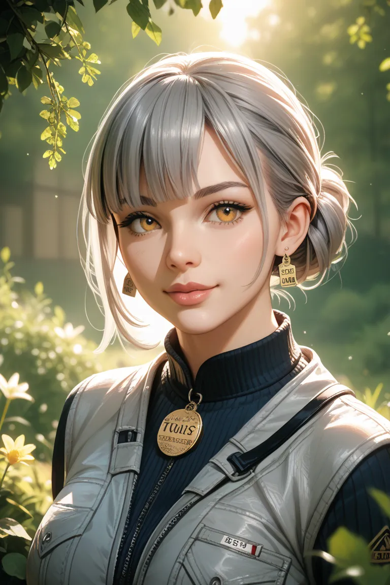 Wolf Cut Gray Haired Older Sister