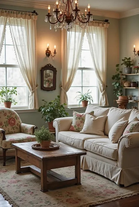 Shabby chic living room decor 