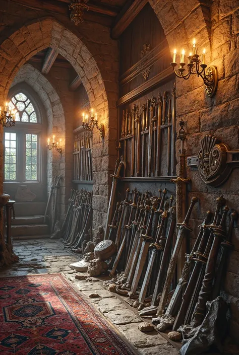 Medieval weapons room