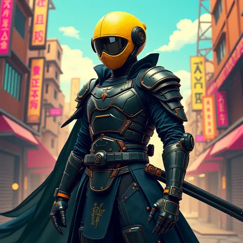 samurai、lemon helmet、 sunglasses、comics