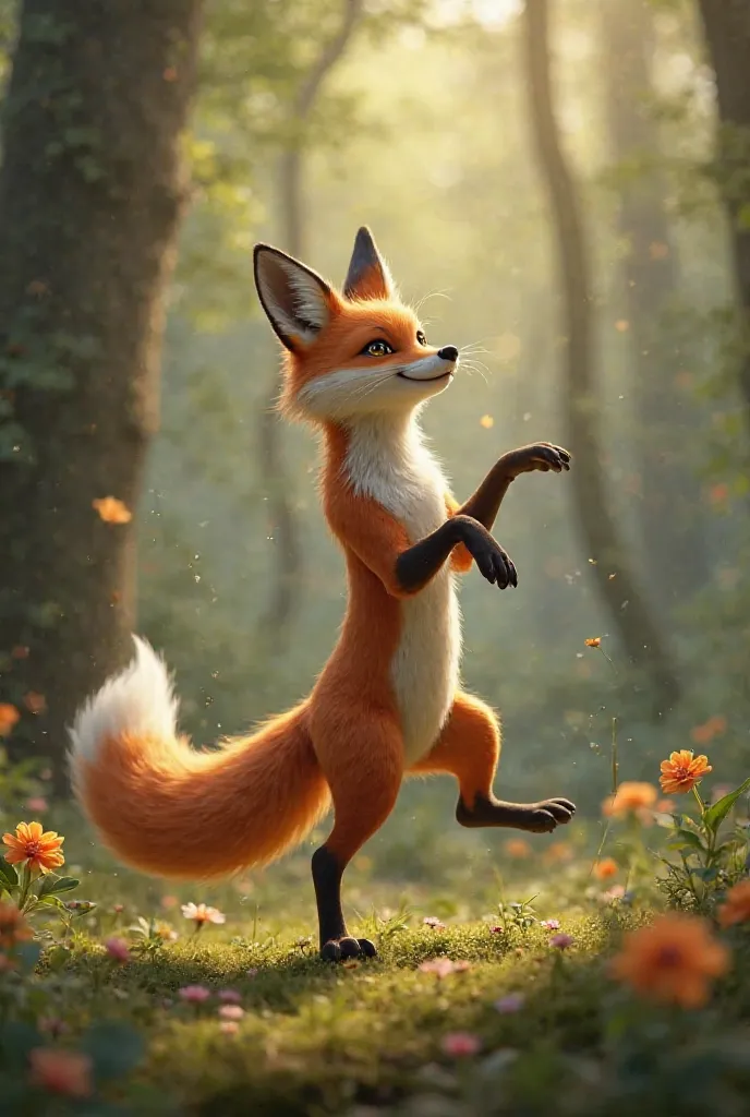 A fox is dancing