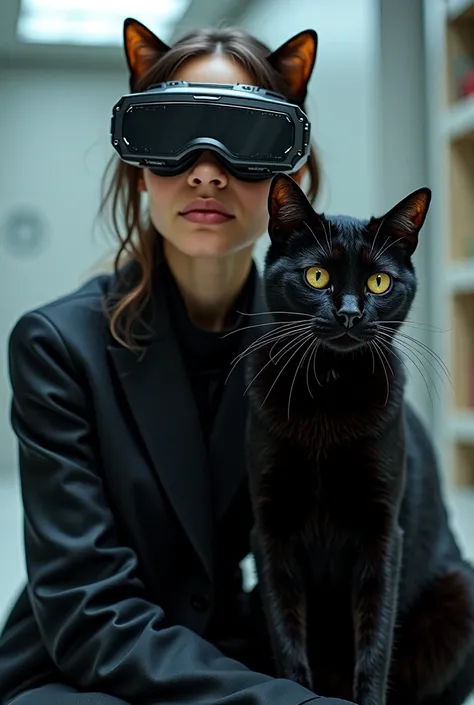 Profile photo with a black cat with fpv glasses 
