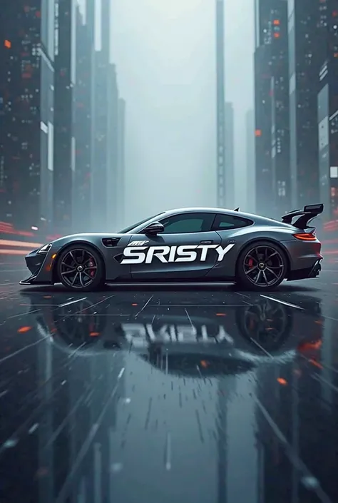 Make a name with cars on top the name is sristy