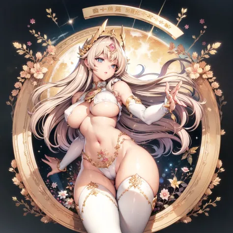 Tomose Shunsaku  | Artist Style | PonyXLGoddes 、sun Goddes s、 Goddess Athena 、 Fantasy 、Greek mythology、lady、blonde dài、 blonde 、blonde、blue eyes 、 largeeyes 、 pink lips  、Beauty、cute、Beautiful feces、ashamed、full nudity、topless、White bikini armor、 white tr...