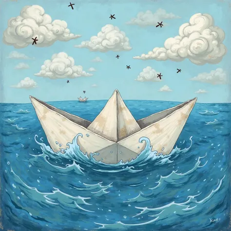 Difficulties During the Journey
The paper boat faced many difficulties along the journey.
Big fish tried to swallow it, but the paper boat escaped because of its small size.
Strong waves shook it, but the paper boat kept its balance and floated.
Storms thr...