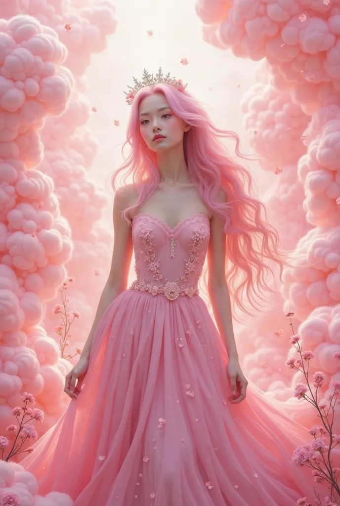 Pink princess in pink background Wallpapers 