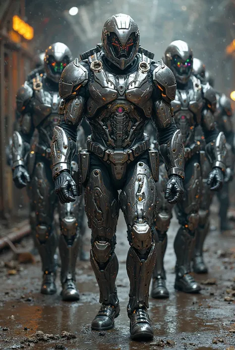 muscular men, Technological armor, Several, tactical clothing, chrome, iron man
