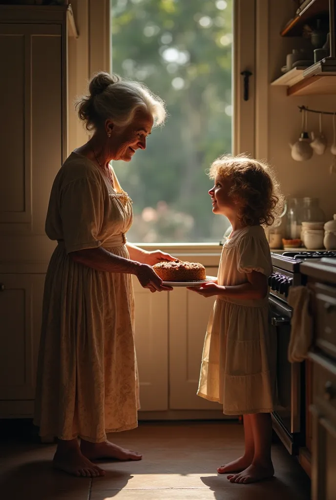 I want to wish her “good afternoon, may God bless” my grandmother. I want God to be seen above us, shining but translucent. We are in an old kitchen, near the oven where she takes out a cake and looks at me smiling. I am small and I can't reach the height ...