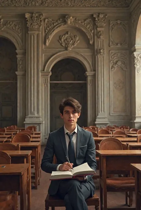 A picture of a medical school student studying sitting in class at Istanbul University