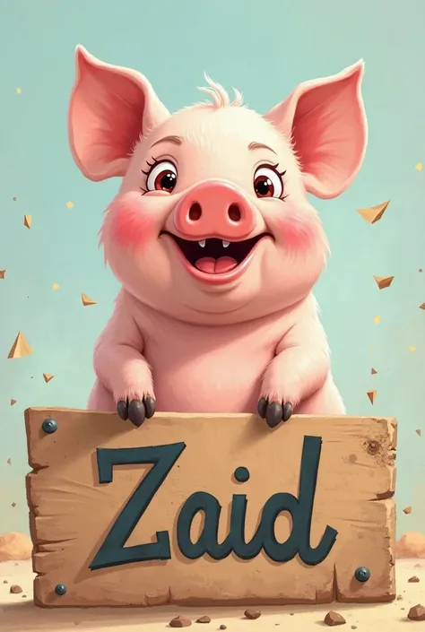 Make a pig and let there be a sign that says ZAID