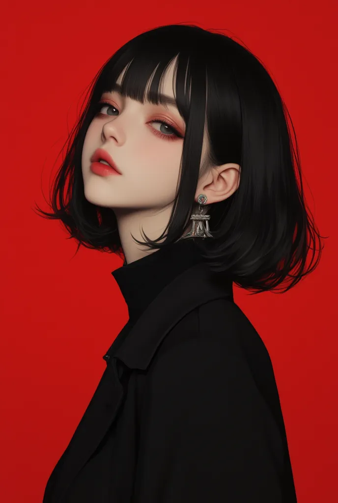 ((Masterpiece, best quality)), (8k, RAW photo:1.2), (realistic, photo realistic:1.4), ultra fine, (high resolution), 1 girl, black hair, bob hair