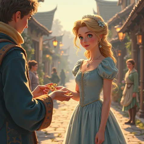 Cinderella gives money