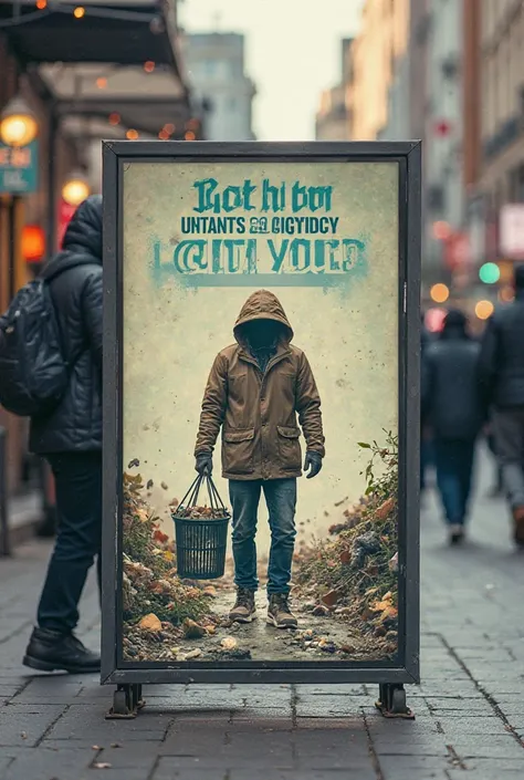 create a poster signage about this "to leave the world better than you found it, sometimes you have to pick up other people's trash" 