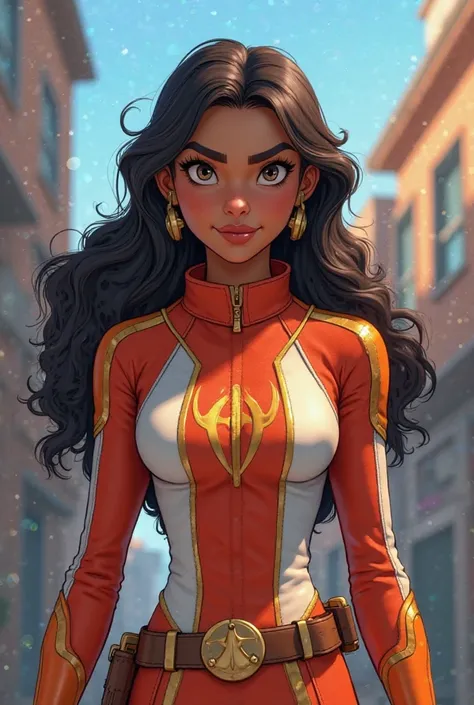 Create the image of a group of 8 female Marvel superheroes animated for boys and girls on the theme of Safeguards for the protection of boys and girls in a state of vulnerability, That the characters have leather fabrics of varying colors between white and...