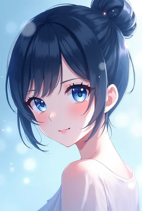  Naked hairstyle ponytail and blue eyes anime