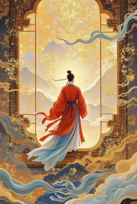 The picture shows a lot of people walking around in a book, 发Light，Light，Tech Man ，Super-fine paintings, trending on pixabay,  digital art,  Ancient Chinese art style , Confucius and Trial by Jury, Wearing a Chinese costume , Chinese painting style, with a...