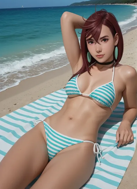    Momo Ayase: Wearing a bikini.