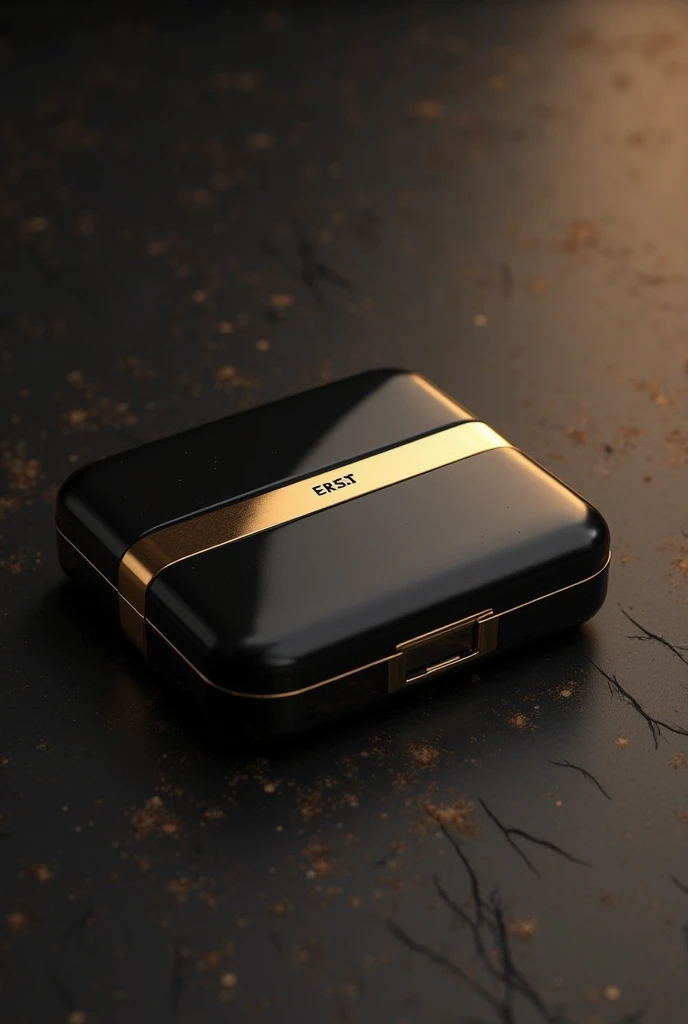 create a case for working powder in elephant black and gold color called Pure Touch