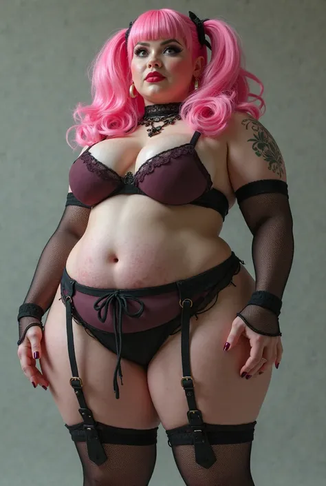 super fat ssbbw thicc goth girl. pink pigtails. massive boobs. naked. massive ass. futa. massive cock