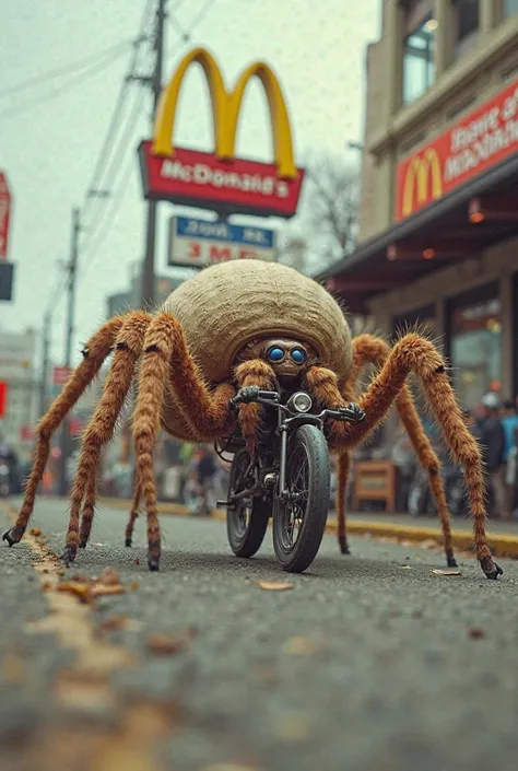 Home Fat Spider Riding and Biking Around McDonald's 