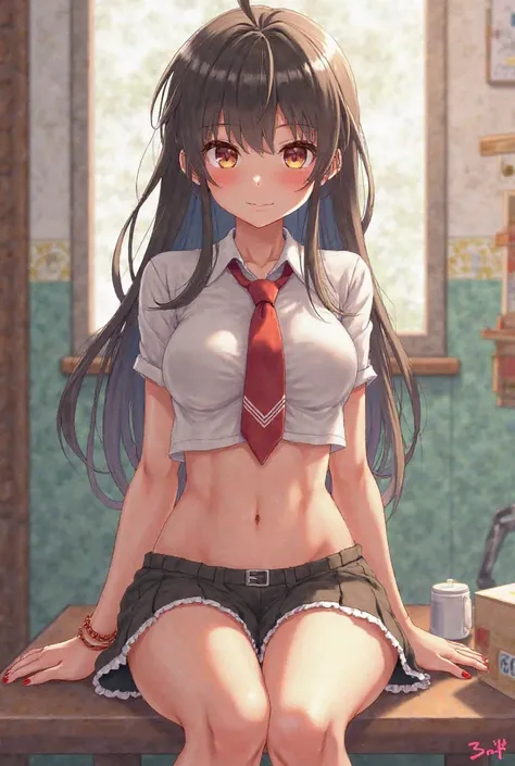 Cum on naked anime schoolgirl