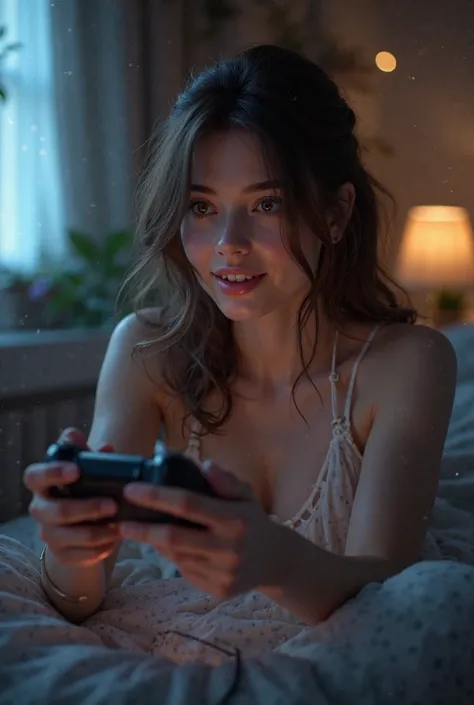 Make her play video games in a sexy way